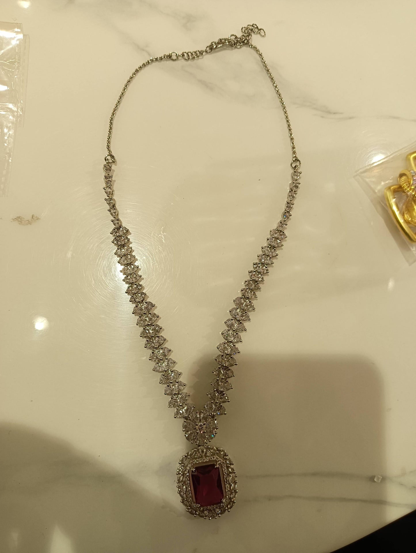 Red Gemstone Necklace - Elegant Necklace Design