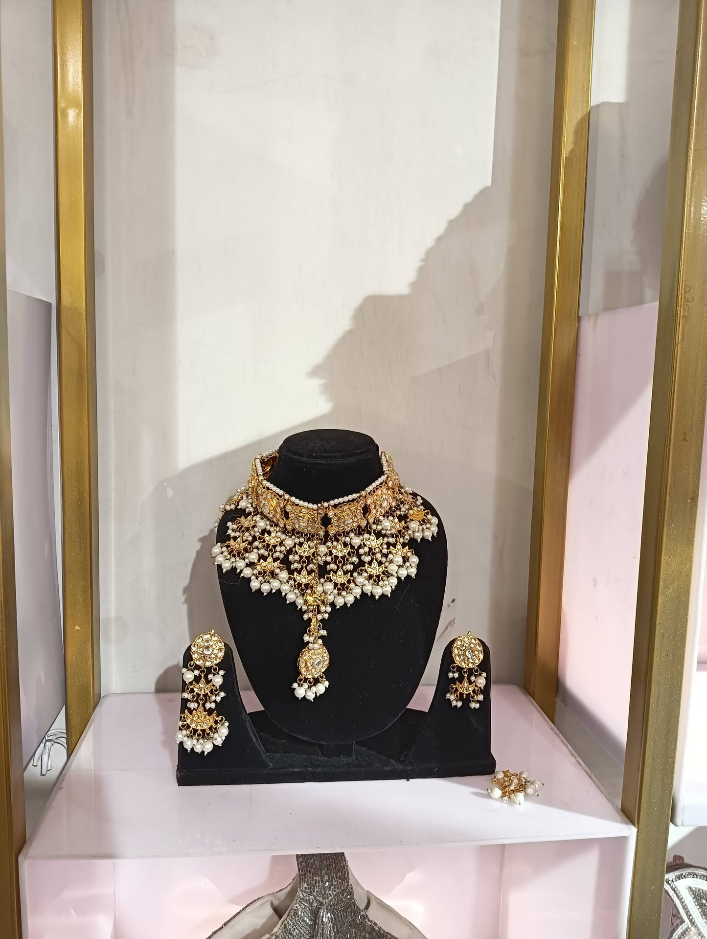 Regal Rajwadi Kundan Choker Set with Pearl Drops - Bridal Jewelry